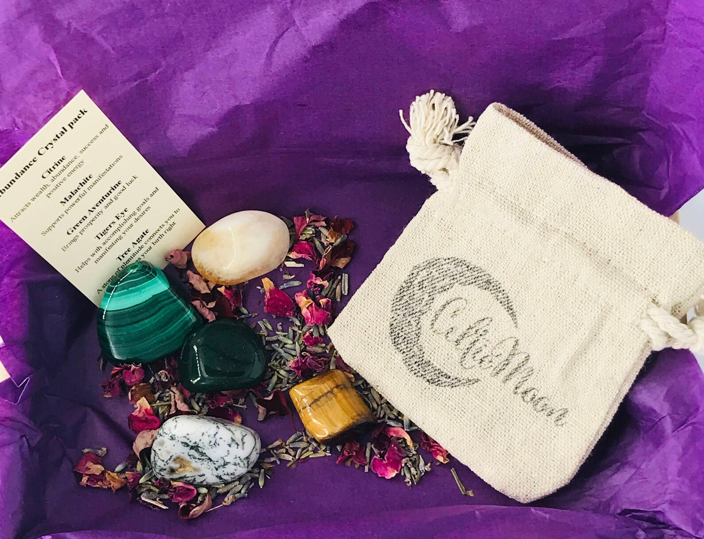 Abundance Crystal Pack, Reiki Charged