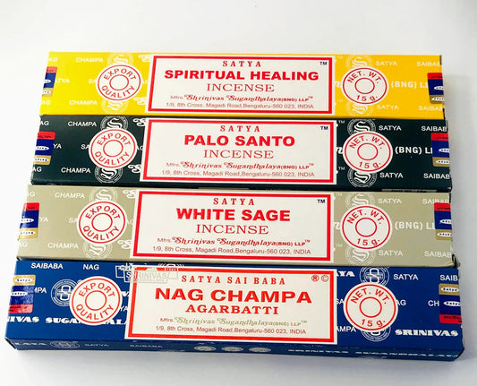 Satya Incense Sticks, Californian White Sage, Spiritual Healing, Palo Santo,Nag Champa