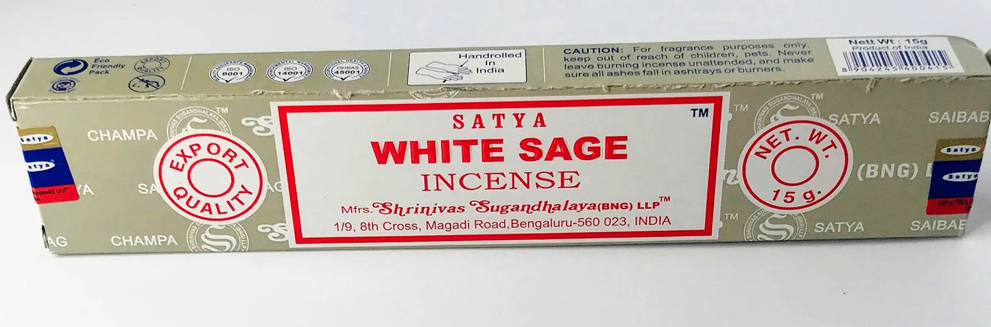 Satya Incense Sticks, Californian White Sage, Spiritual Healing, Palo Santo,Nag Champa